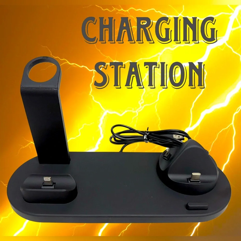 4 in 1 Black Wireless Charging Station